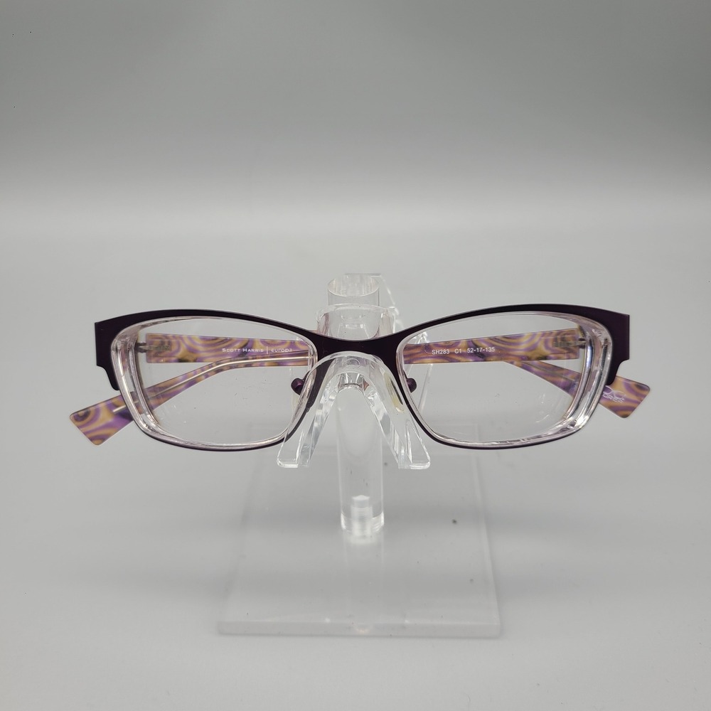 Scott Harris Europa SH283 Purple Marbled Rectangular Eyeglasses 52-17-135